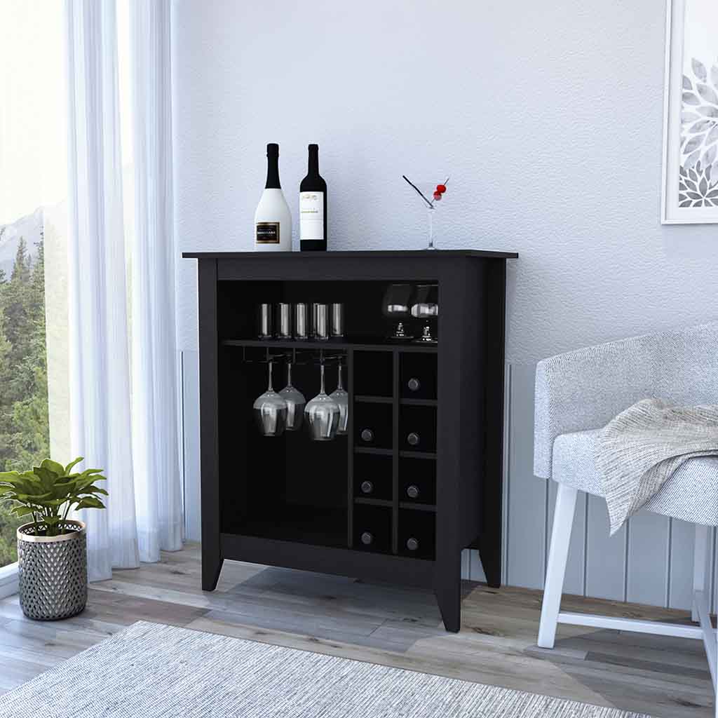 Black wine best sale cabinet furniture