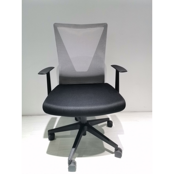 Office Chair Armin, Nylon Base Black, Fixed Armrest, Black Wengue/ Smoke Finish