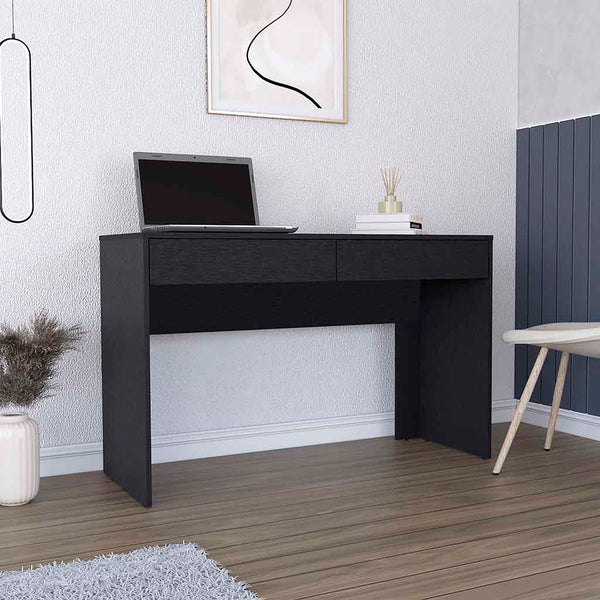 Computer Desk Aberdeen, Two Drawers, Black Wengue Finish