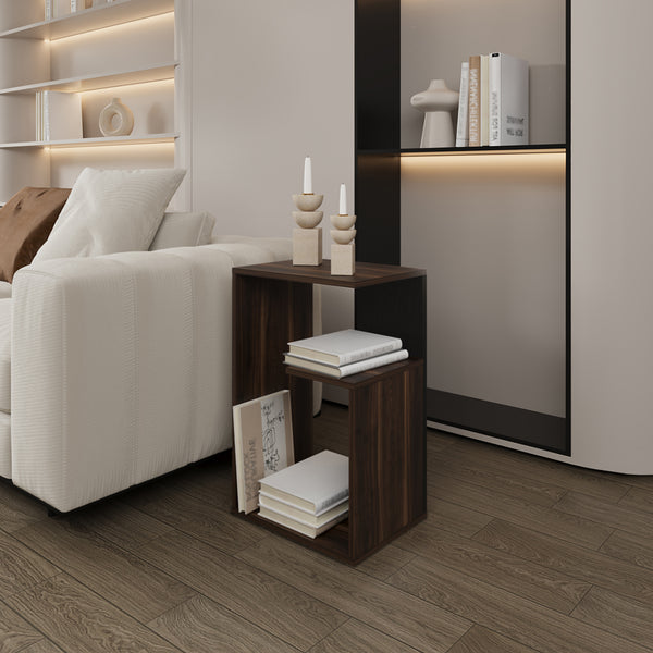 Side Table Sallis, Living Room, Dark Oak / Black