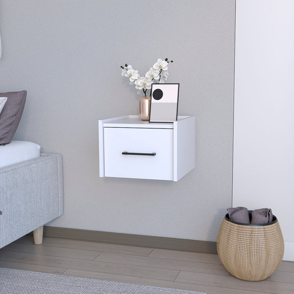 Floating Nightstand Calion, White Finish
