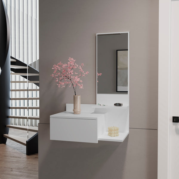 Floating Hallway Cabinet Lowell, Living Room, White