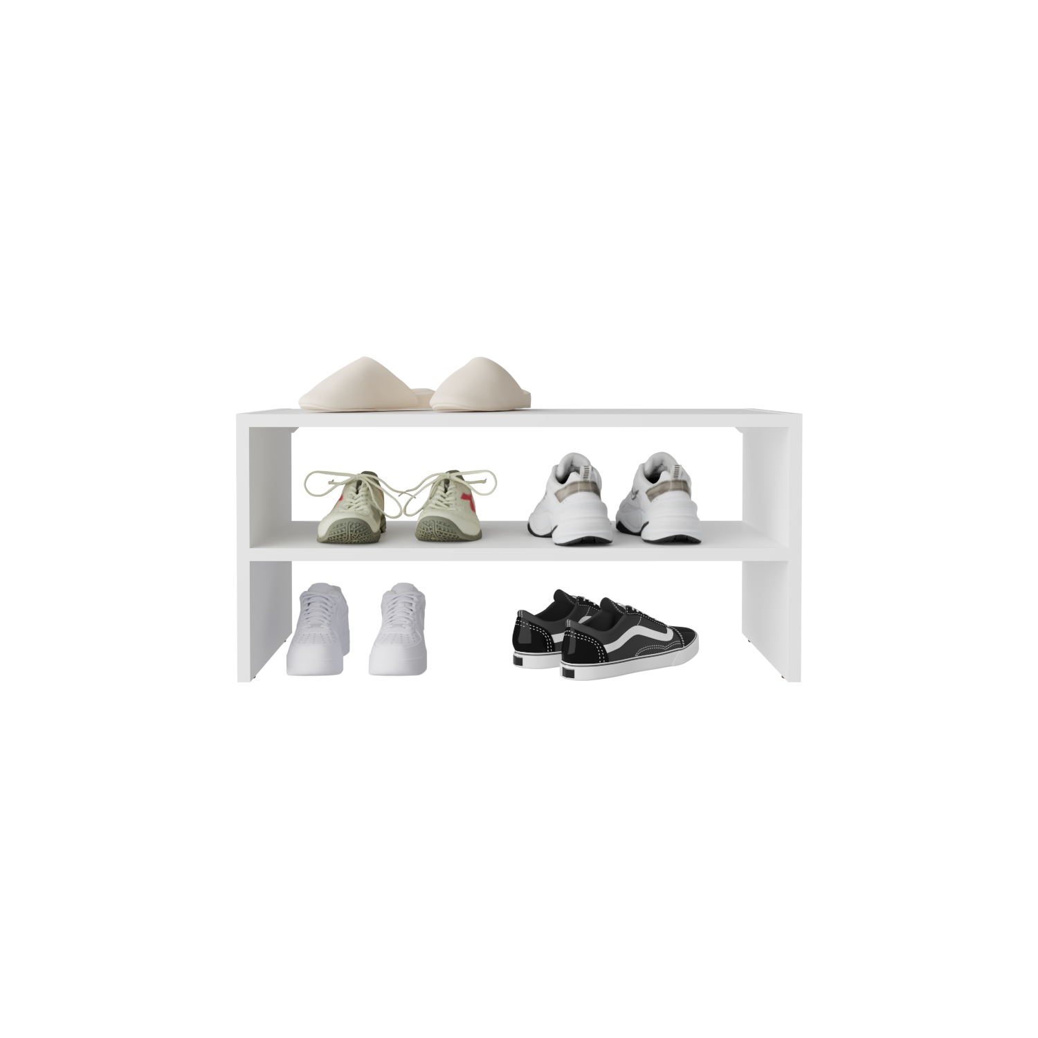 Stackable Shoe Rack Howard, Bedroom, White – Treevol Furniture